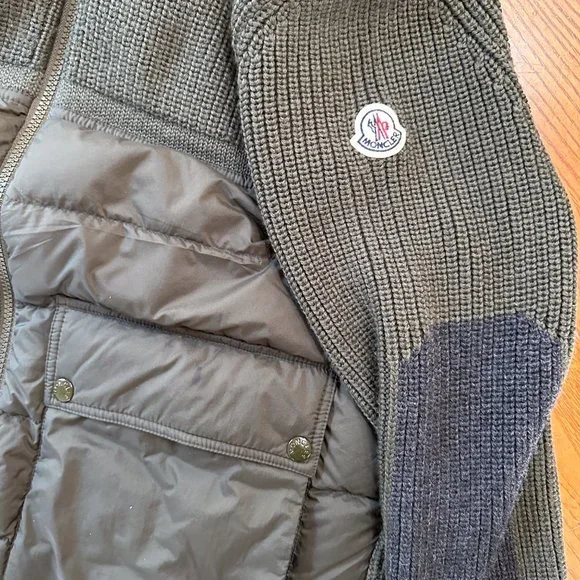 MONCLER Green Padded Jacket - Olive - Men's Size L